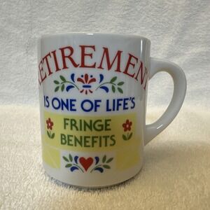 Abbey Press Ceramic Retirement Fringe Benefit Coffee Mug 3.5‎ X 3"